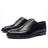 Men's Oxford Shoes British Border Versatile Vintage Leather Mart Lion Black 38 