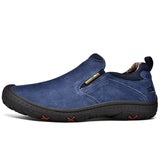 Men's Casual Sneakers Suede Leather Loafers Shoes Driving Moccasins Handmade Breathable walking Footwear Mart Lion Blue 38 