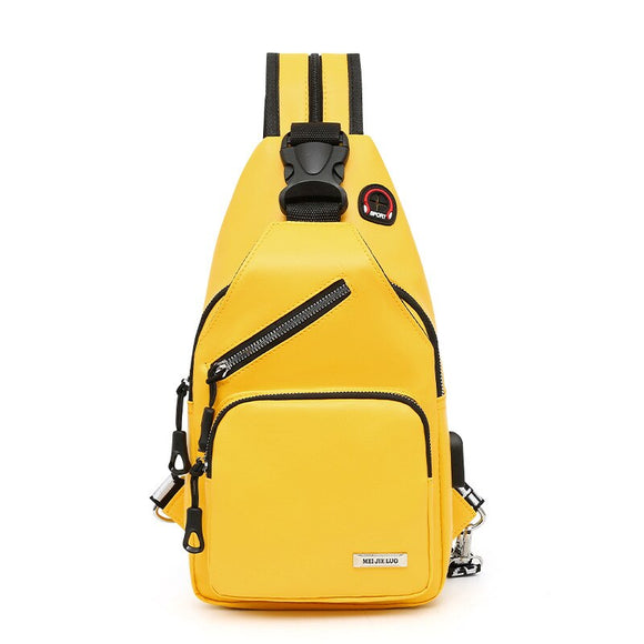  Fengdong women mini yellow backpack leather chest bag sling messenger bags female sports travel bagpack crossbody Mart Lion - Mart Lion