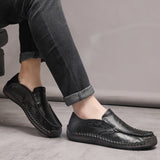 Men Handmade Shoes Genuine Leather Casual Outdoor Soft Homme Classic Ankle Non-slip Flats Trend Mart Lion   