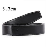 3.3cm 3.7cm Smooth Buckle belt without Buckle Real Genuine Leather Belt Body No Buckle Cowskin Belts Black Brown Blue White Red Mart Lion 3.3cm Black China 105cm