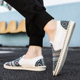 Men's Espadrille Shoes Canvas Breathable Casual Slip-On Graffiti Footwear Flats Mart Lion   