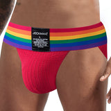 Jockmail Underwear Men's Briefs Slips Penis Pouch Panties Bikini Brief Cueca Gay Hombre Breathable Underpants Rainbow Mart Lion JM380RED M(27-30 inches) 