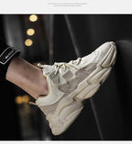 Men's Walking Shoes Chunky Casual Sneakers Thick Sole Increasing Shoes Breathable Hard-Wearing Male Footwear Mart Lion   