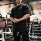 Oversized T shirt Men's Summer Gym Clothing Bodybuilding Fitness Loose Casual Lifestyle Wear Streetwear Hip-Hop Mart Lion   