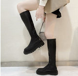 Platform Thigh High Boots Slim Chunky Heels Over The Knee Women Party Shoes Mart Lion Mid Calf Black 35 