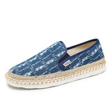 Summer Men's Canvas Shoes Breathable Casual Slip On Hemp Graffiti Espadrilles Women Footwear Flats Mart Lion 895-blue 38 