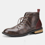 American Style Men's Boots Retro Brand Ankle Leather Mart Lion   