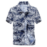 Aloha Hawaiian Shirt Men's Clothes Summer Camisa Havaiana Coconut Tree Printed Short Sleeve Men's Beach Wear Mart Lion 09 blue Asian 2XL for 80KG 