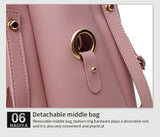  3pcs Woman Bag Set Female Purse and Handbag Three-Piece Shoulder Bag Tote Messenger Purse Bag Mart Lion - Mart Lion