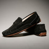 Men's Loafers Leather Boat Shoes Casual Korea Style Suede Handmade Moccasin Mart Lion   