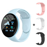 D18 Pro Smart Watch Men Women Bluetooth Fitness Tracker Bracelet Sport Heart Rate Blood Pressure Kids Smartwatch for IOS Android Mart Lion Sky Blue Add 3 Strap  