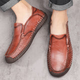 Men Handmade Shoes Genuine Leather Casual Outdoor Soft Homme Classic Ankle Non-slip Flats Trend Mart Lion   