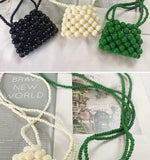 Pearl Bag Handheld Bead Bag Hyunya Wind Pearl Mini Small Bag Retro Handmade Bag Mart Lion   