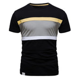 Striped Cotton T-shirts Men's O-neck Slim Fit Causal Designer Summer Short Sleeve Clothing Mart Lion   