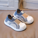 Girls Boys Casual Shoes Infant Toddler Baby Kids Non-slip Soft Bottom Stitching Color Sneakers Mart Lion blue 21 