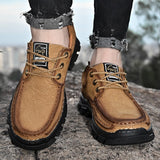 Genuine Leather Shoes Men's Outdoor Cowhide Driving Shoes Cow Leather Casual Shoes Footwear Black Loafers Mart Lion   