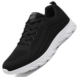 Men's Leather Walking Jogging Sneakers Running Sport Shoes Black Lightweight Athletic Trainers Breathable Mart Lion TL5259022-4 39 