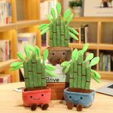 Lifelike Plush Fortune Tree Toy Stuffed Pine Bearded Trees Bamboo Potted Plant Decor Desk Window Decoration Gift for Home Kids Mart Lion   
