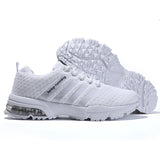 Running Shoes Breathable Men's Sneakers Fitness Air Shoes Cushion Outdoor Brand Sports Shoes Platform Flying Woven Lace-Up Shoes Mart Lion 8877 white 36 