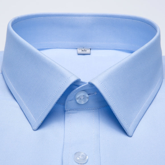 Men's Long Sleeve Standard-fit Solid Basic Dress Shirt Patch Single Pocket Formal Social White Work Office Mart Lion 5001-3 38 