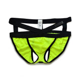 Gay Men's Underwear Tangas Underpants Sissy Breathable Mesh Lingerie Strings Tanga Hombre Ropa Interior Hombre Mart Lion Fluorescent Green M 