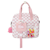 Ins Harajuku Style Large-capacity Female Student Schoolbag Messenger Bag Klein Blue One-shoulder Messenger Bag Backpack Mart Lion Pink  