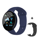 D18 Pro Smart Watch Men Women Bluetooth Fitness Tracker Bracelet Sport Heart Rate Blood Pressure Kids Smartwatch for IOS Android Mart Lion Blue Add 1 Strap  