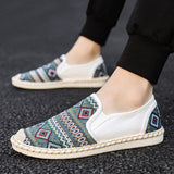 Men's Espadrille Shoes Canvas Breathable Casual Slip-On Graffiti Footwear Flats Mart Lion   