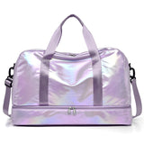 Women Travel Bag Luggage Dry Wet Separation Storage Bag Fitness Handbags Waterproof Shoulder Mart Lion Purple  