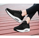 Women Sneakers Breathable Walking Shoes Air Cushion Thick Bottom Outdoor Tennis Sports Shoe