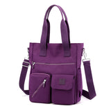Women Shoulder Bag Top-handle Nylon Female Travel Bags Large Capacity Shopping Crossbody Ladies Mart Lion Dark purple (30cm<Max Length<50cm) 