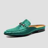 MenLeather Loafers Back Space Casual Small Leather Shoes Slippers Mart Lion Green 38 