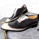 Luxury Brand Men's Dress Wedding Shoes Brogues Leather White black Colors Oxford Shoes Mart Lion   