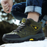 Winter Men's Work Casual Shoes Outdoors Leather Plush Warm Round Toe Sneakers Non Slip Climbing Hiking Mart Lion   
