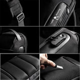  MEN'S Waterproof USB Oxford Crossbody Bag Anti-theft Shoulder Sling Bag Multifunction Short Travel Messenger Chest Pack For Male Mart Lion - Mart Lion