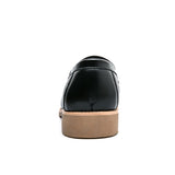white leather shoes for men's luxury casual dance black slip on loafer platform boat Mart Lion   