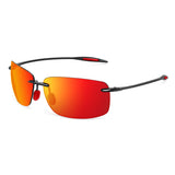 Classic Sports Rimless Sunglasses Men Women Male Driving Golf Rectangle Ultralight Frame UV400  De Sol Mart Lion Red Other 