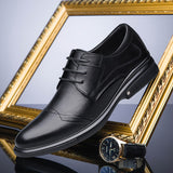 Handmade Genuine Leather Men Shoes Quality Hand-polished Pointed Toe Wedding Shoes Italian Design Lace Up Dress Shoes Men - MartLion