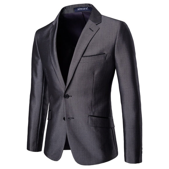 Luxury Men's Costume Blazer Homme Korean Social Ternos Slin Fit Masculino Men's Suit Jacket Coats Mart Lion Grey S  50-55kg 