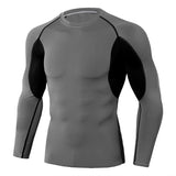 Men's Bodybuilding Sport T-shirt Quick Dry Running Shirt Long Sleeve Compression Top Gym Fitness Tight Rashgard Mart Lion TC-93 M 