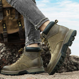 Natural Leather Winter Boots Genuine Cow leather Warmest Men's Winter Shoes Mart Lion   