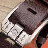 Men's Leather Belts Designer Leisure Belt Alloy Pin Buckle Jeans Trouser Black Brown Mart Lion Maroon China 105cm