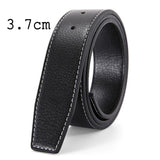 3.3cm 3.7cm Smooth Buckle belt without Buckle Real Genuine Leather Belt Body No Buckle Cowskin Belts Black Brown Blue White Red Mart Lion 3.7cm Black China 105cm