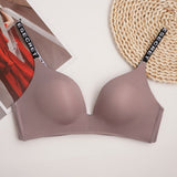 1 Pcs Wire Free Soft Bra Active Lingerie Underwear Woman Everyday Solid Bralette Mart Lion brown S 