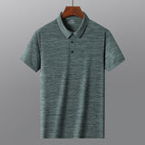 Korean Style Summer Short Sleeve Thin Polo Shirt Men's Solid Color Breathable Tops Wear Men's Tops  Clothing Mart Lion Green M 