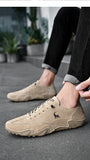 Men Handmade Genuine Leather Boots Low-Top Winter Waterproof Flat Round Toe Male Ankle Mart Lion   
