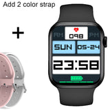IWO Smart Watch Men's Women Bluetooth Call Sports Smartwatch X8max Heart Rate Sleep Monitor Fitness Tracker For Huawei Iphone Mart Lion Black add white pink China 