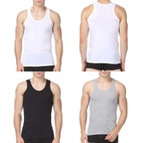 Summer Men's Vest Solid Tunic Tees Tank Tops Vest for Men T-Shirt Slim Solid Cotton Fine Rib Undershirt Sport Running Vest Mart Lion   