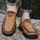 Genuine Leather Shoes Men's Loafers Soft Cow Leather Casual Shoes Waterproof Footwear Black Brown Slip-on Mart Lion   